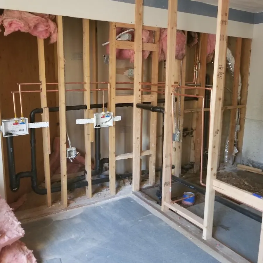Copper pipe rough-in and plumbing installation in Salida